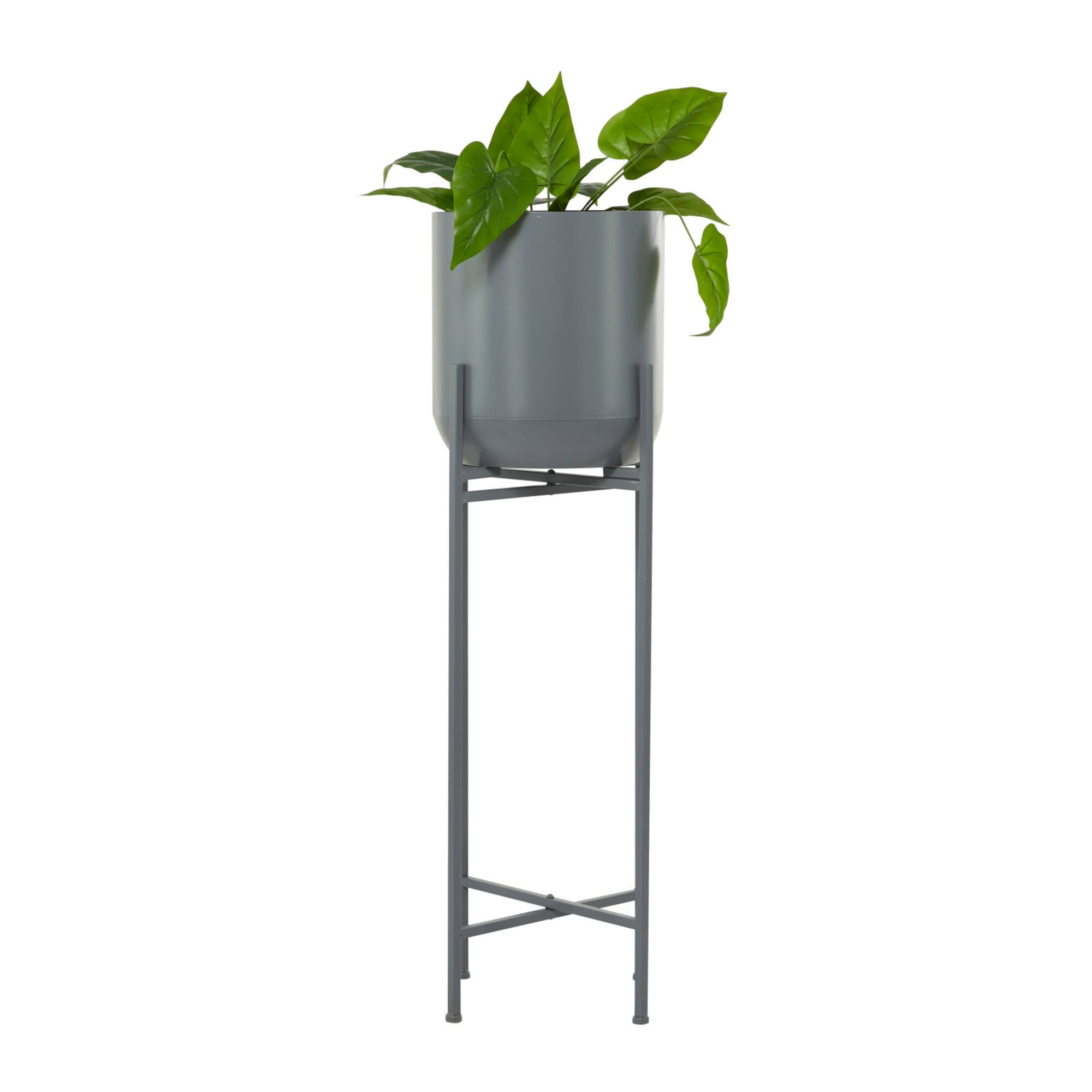 Grey Modern Planter, 13" x 13" x 42"